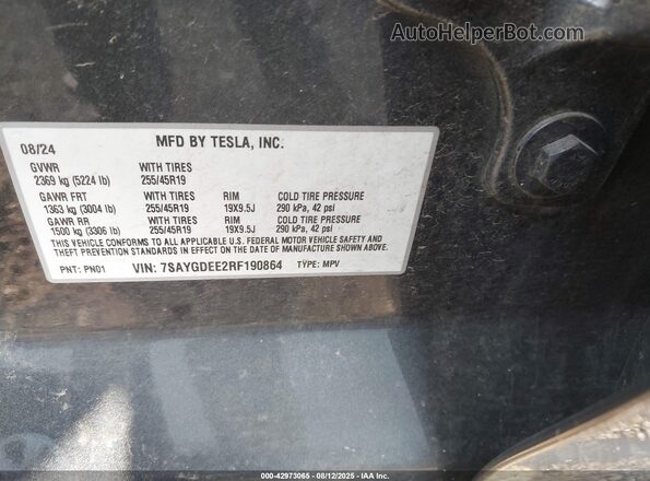 7SAYGDEE2RF190864 2024 TESLA MODEL Y Blue 