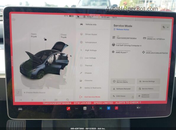 7SAYGDEE2RF190864 2024 TESLA MODEL Y Blue 