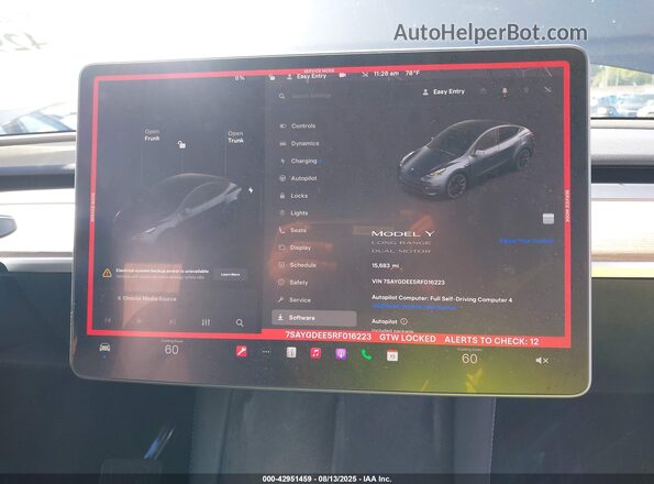 7SAYGDEE5RF016223 2024 TESLA MODEL Y Black 
