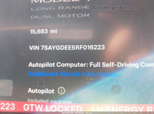 7SAYGDEE5RF016223 2024 TESLA MODEL Y Black 