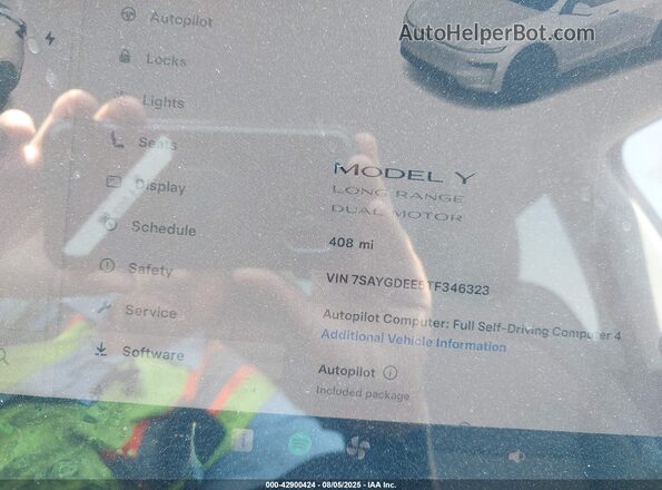 7SAYGDEE5TF346323 2026 TESLA MODEL Y Белый 