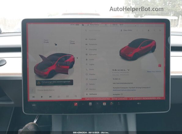 7SAYGDEE9RA256761 2024 TESLA MODEL Y Maroon 