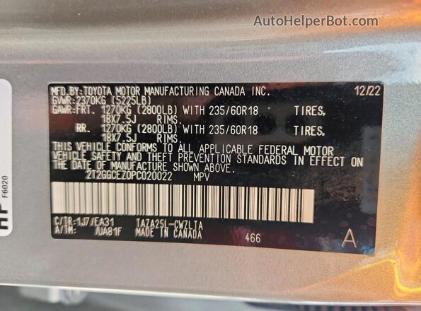 2T2GGCEZ0PC020022 2023 LEXUS NX Gray 