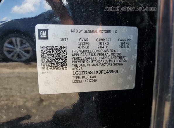 1G1ZD5STXJF148969 2018 CHEVROLET MALIBU Black 