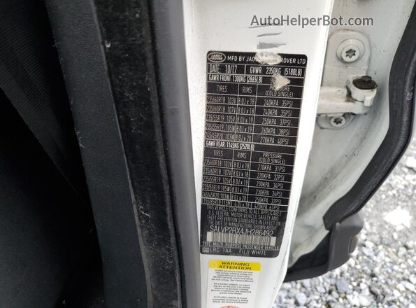 SALVP2RX4JH286492 2018 LAND ROVER RANGE White 