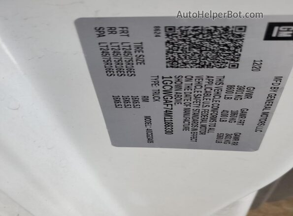1GCWGAF74M1188330 2021 CHEVROLET EXPRESS White Rear interior view