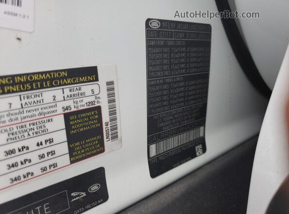 SALRRBBV8HA005740 2017 LAND ROVER DISCOVERY White Widok wnętrza 360 stopni