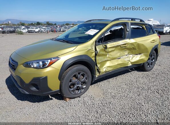 JF2GTHSC7MH349953 2021 SUBARU CROSSTREK Green წინა მარცხენა ხედი სამი მეოთხედიდან
