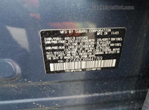 JF2SKADCXRH447769 2024 SUBARU FORESTER Blue 