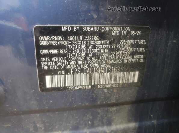 JF2SLDAC1SH413163 2025 SUBARU FORESTER Blue 