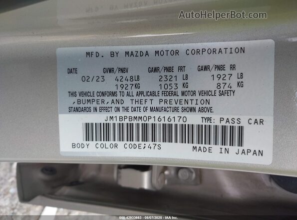 JM1BPBMM0P1616170 2023 MAZDA 3 Cream 