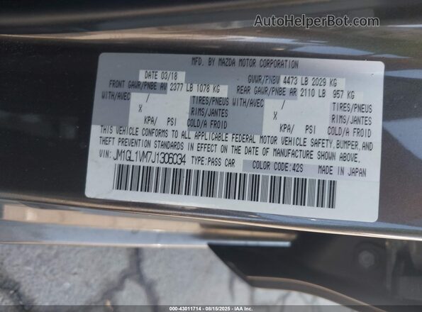 JM1GL1VM7J1306034 2018 MAZDA 6 Gray 