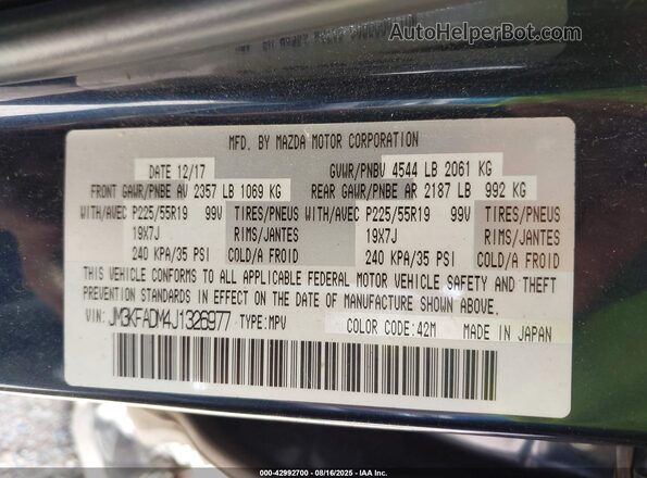 JM3KFADM4J1326977 2018 MAZDA CX-5 Blue 