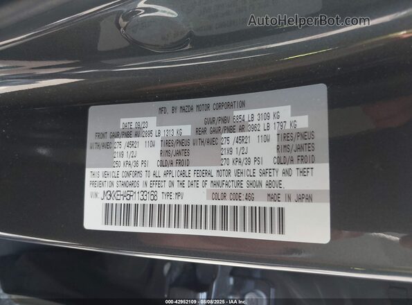 JM3KKEHA5R1133168 2024 MAZDA CX-90 PHEV Gray Vista del compartimento del motor