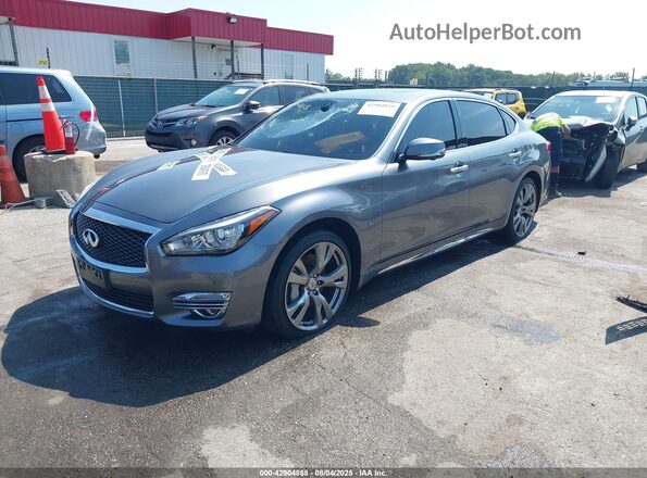 JN1BY1PR3KM725103 2019 INFINITI Q70L Gray წინა მარცხენა ხედი სამი მეოთხედიდან