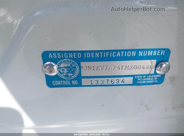 JN1EV7AP4LM200486 2020 INFINITI Q50 White ძრავის განყოფილების ხედი