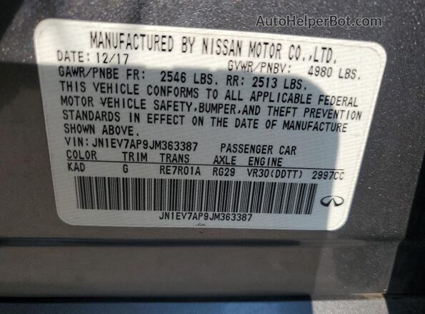 JN1EV7AP9JM363387 2018 INFINITI Q50 Серый 
