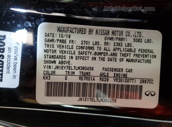 JN1EV7EL7LM380456 2020 INFINITI Q60 Black 