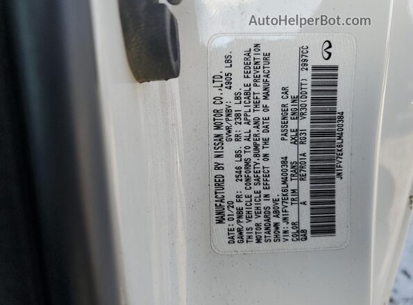 JN1FV7EK6LM400384 2020 INFINITI Q60 White 
