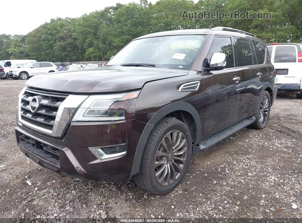 JN8AY2DBXM9792751 2021 NISSAN ARMADA Темно-бордовый Передняя левая четверть