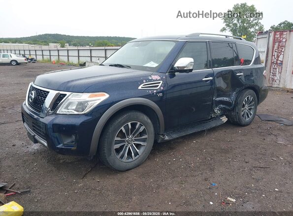 JN8AY2ND2L9107754 2020 NISSAN ARMADA Dark Blue წინა მარცხენა ხედი სამი მეოთხედიდან