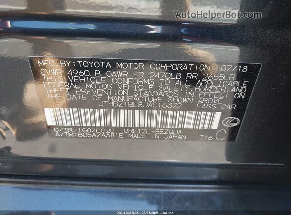 JTHBZ1BL8JA016372 2018 LEXUS GS 350 Gray Вид підкапотного простору