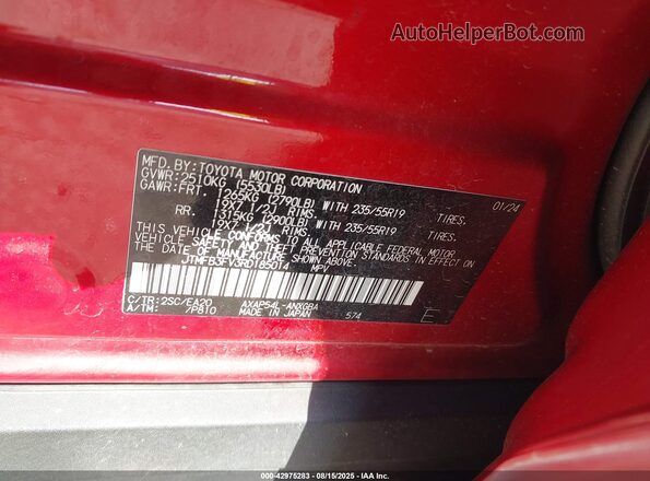 JTMFB3FV3RD185014 2024 TOYOTA RAV4 PRIME Красный Вид подкапотного пространства