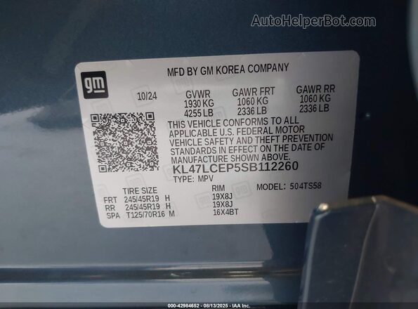 KL47LCEP5SB112260 2025 BUICK OTHER Blue Շարժիչի բաժամունքի տեսք