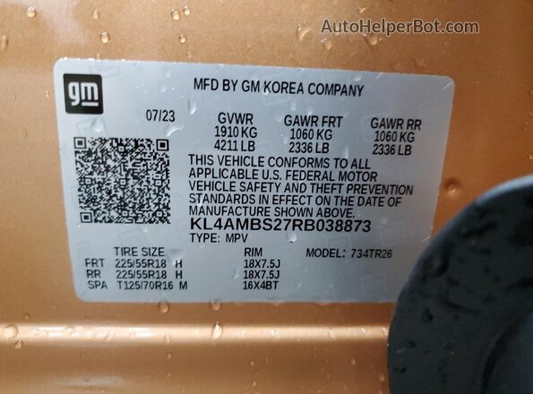 KL4AMBS27RB038873 2024 BUICK ENCORE Orange 