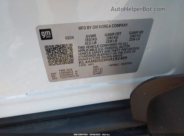 KL4AMBS28RB192489 2024 BUICK ENCORE White 