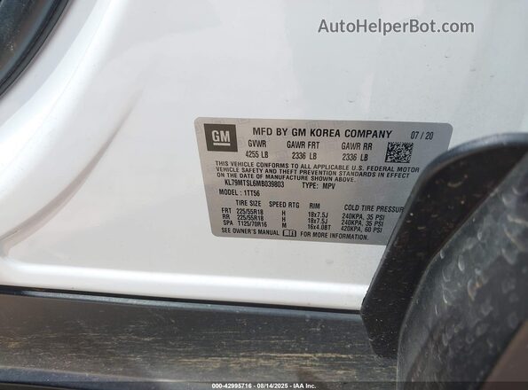 KL79MTSL6MB039803 2021 CHEVROLET TRAILBLAZER White ძრავის განყოფილების ხედი