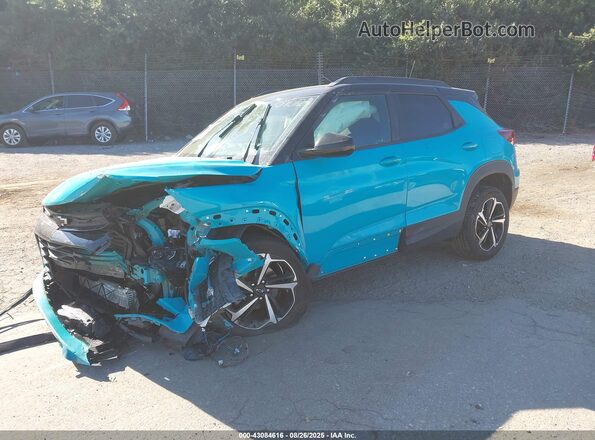 KL79MUSL1MB070124 2021 CHEVROLET TRAILBLAZER Blue Front left