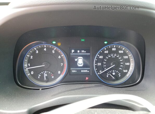 KM8K22AA8LU517755 2020 HYUNDAI KONA White Սարքավորումների վահանակի տեսք