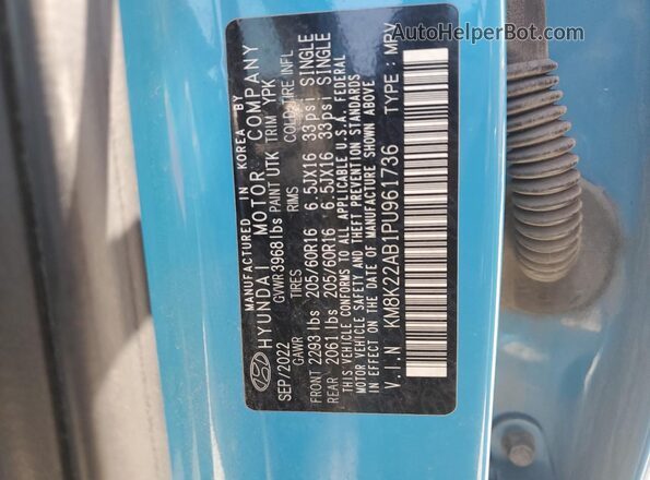 KM8K22AB1PU961736 2023 HYUNDAI KONA Blue 