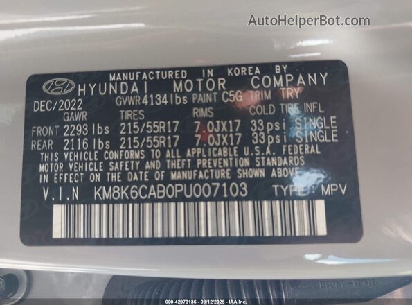 KM8K6CAB0PU007103 2023 HYUNDAI KONA Gray 