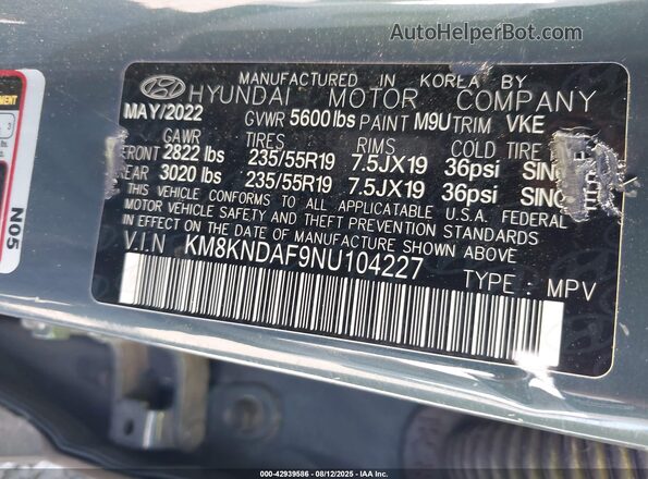 KM8KNDAF9NU104227 2022 HYUNDAI IONIQ 5 Синий 
