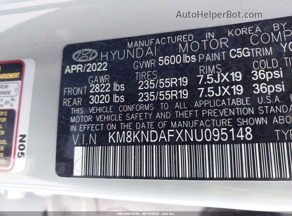 KM8KNDAFXNU095148 2022 HYUNDAI IONIQ 5 Silver 