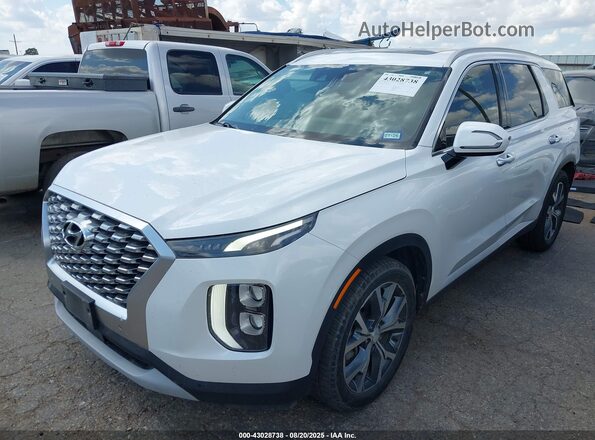 KM8R34HE1LU102051 2020 HYUNDAI PALISADE White Առջևի ձախ երեք քառորդ տեսարան
