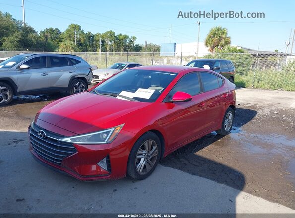 KMHD84LF5LU936836 2020 HYUNDAI ELANTRA Red წინა მარცხენა ხედი სამი მეოთხედიდან