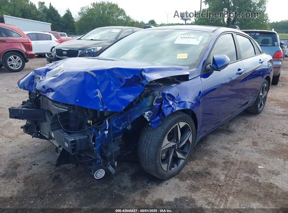 KMHLS4AG7PU564835 2023 HYUNDAI ELANTRA Blue წინა მარცხენა ხედი სამი მეოთხედიდან