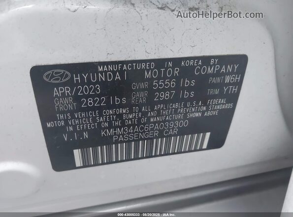 KMHM34AC6PA039300 2023 HYUNDAI IONIQ 6 White Вид підкапотного простору