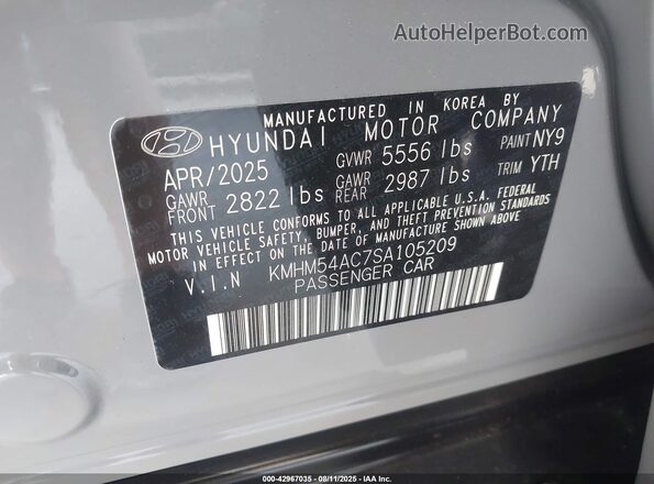KMHM54AC7SA105209 2025 HYUNDAI IONIQ 6 Gray Widok komory silnika
