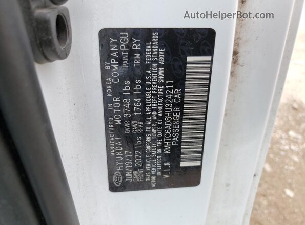 KMHTC6AD8HU324211 2017 HYUNDAI VELOSTER White 