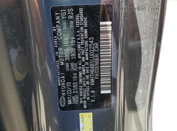 KMHTH6AB1LU022543 2020 HYUNDAI VELOSTER Silver VIN կոդի պիտակի տեսք