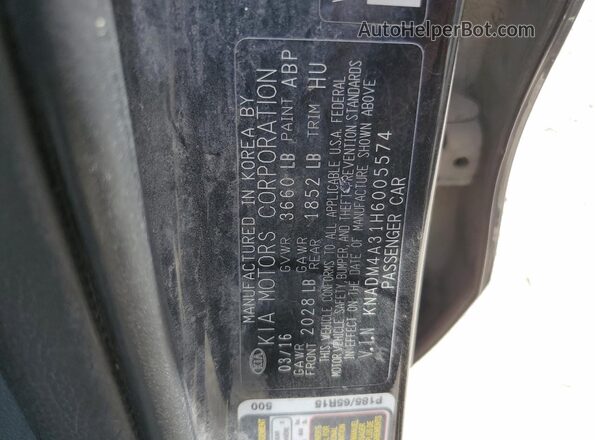 KNADM4A31H6005574 2017 KIA RIO Black 