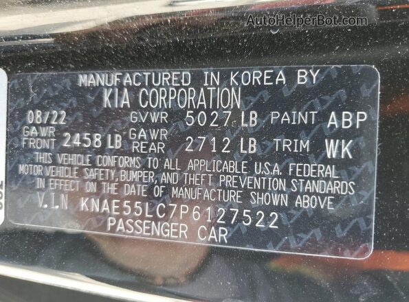 KNAE55LC7P6127522 2023 KIA STINGER Black Vista del compartimento del motor