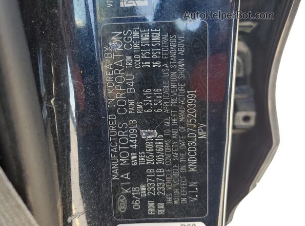 KNDCD3LD7J5203991 2018 KIA NIRO Black 