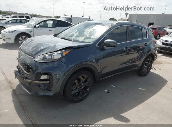 KNDP63AC9M7877378 2021 KIA SPORTAGE Blue წინა მარცხენა ხედი სამი მეოთხედიდან