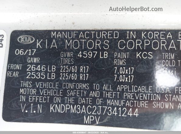 KNDPM3AC2J7341244 2018 KIA SPORTAGE Silver 