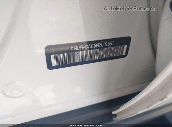 KNDPM3AC6N7001651 2022 KIA SPORTAGE White Widok komory silnika